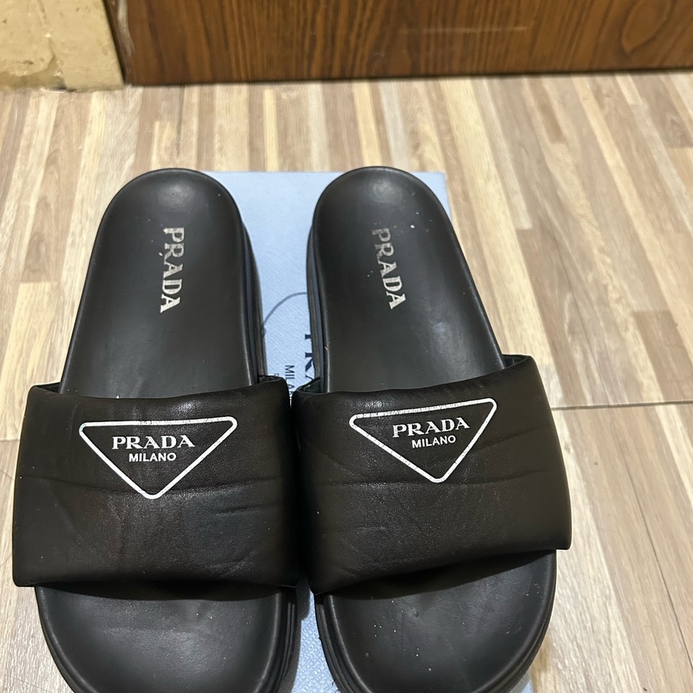 Prada Black Slides